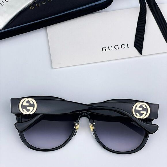 SALE! NEW Gucci GG1028SK 006 Black Grey Gradient Square Women Sunglasses main image 6